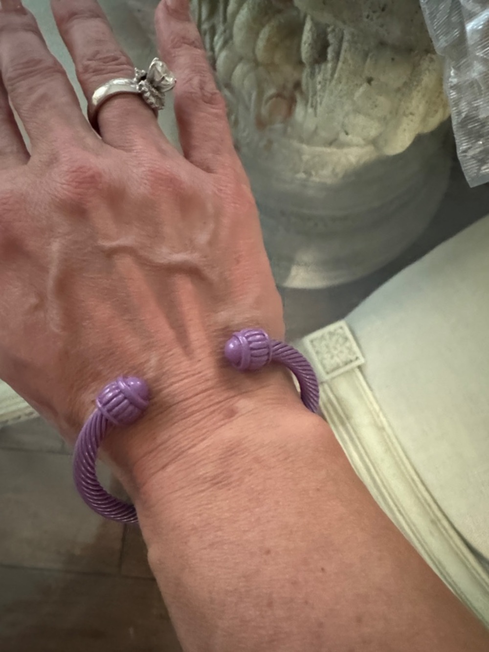 Plunder Lavender Twisted Open Cuff Bracelet